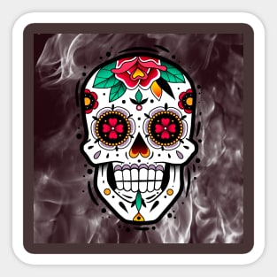 white sugar skull Sticker